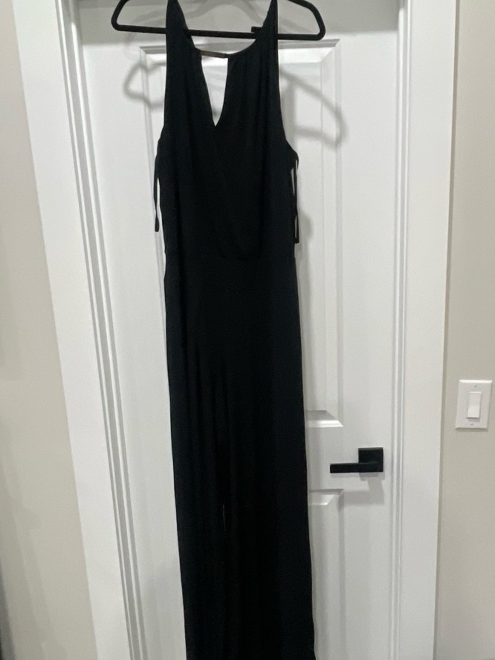 White House Black Market Black Sleeveless Maxi Dress with V-Neck